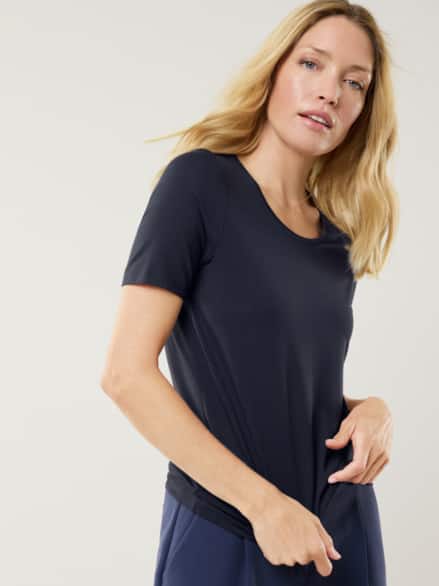 Viskose-Shirt Marine