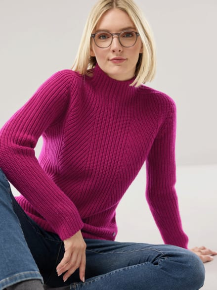 Cashmino Pullover Nahtlos Beere