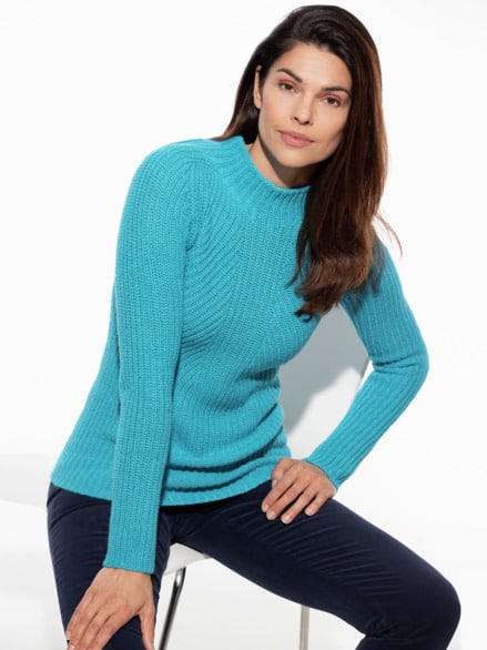 Cashmino Pullover Nahtlos Pfauenblau Cashmino Pullover Nahtlos Pfauenblau