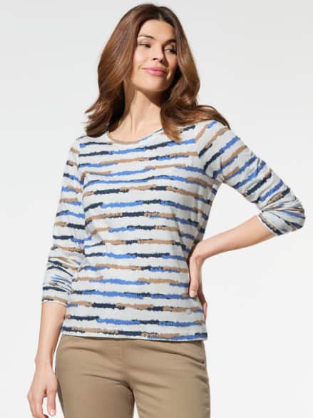 Baumwollshirt Abstract Stripe Blau Baumwollshirt Abstract Stripe Blau