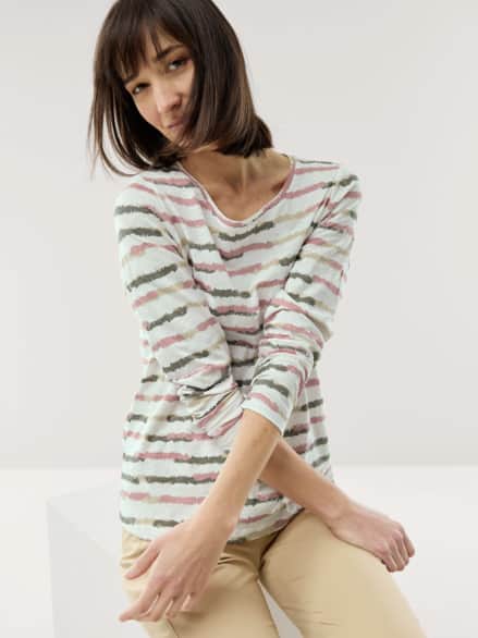 Baumwollshirt Abstract Stripe Rot