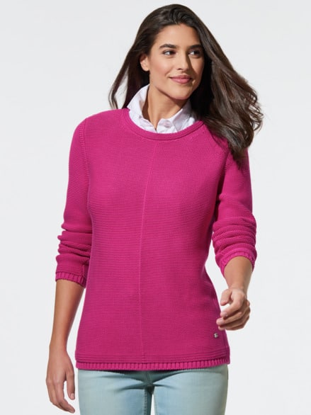 Baumwoll-Pullover Everyday Fuchsia