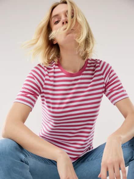 Baumwoll Ringelshirt Himbeersorbet Baumwoll Ringelshirt Himbeersorbet