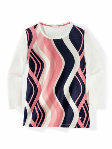 Viskoseshirt Wellengang Flamingo