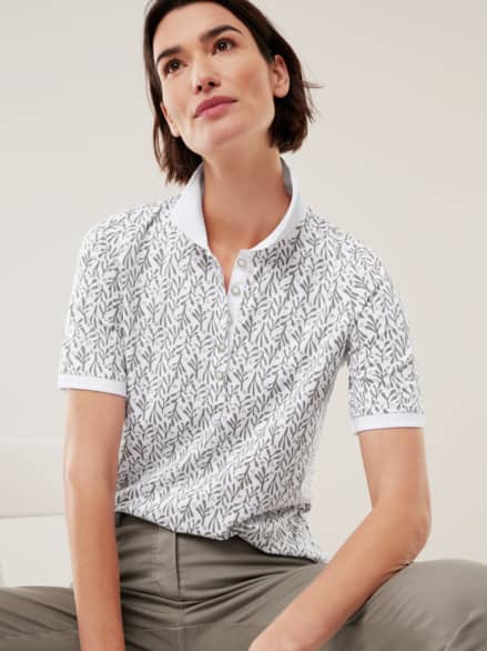 Jersey Polo Blätter Khaki