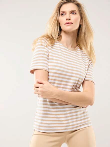 Baumwoll Ringelshirt Sand Baumwoll Ringelshirt Sand