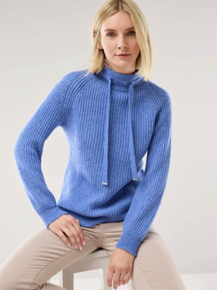 Kuschelgarn-Pullover Jeansblau