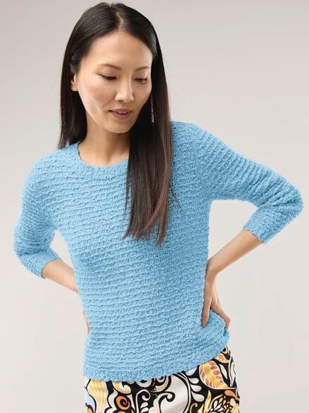 Strukturpullover mit Noppen-Effekt Skyblue