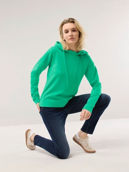 Sweatshirt mit Kapuze Kleegrün