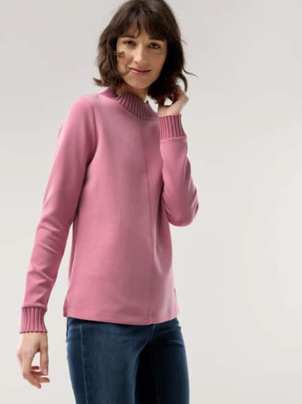 Sweatshirt mit Strick Rosenholz
