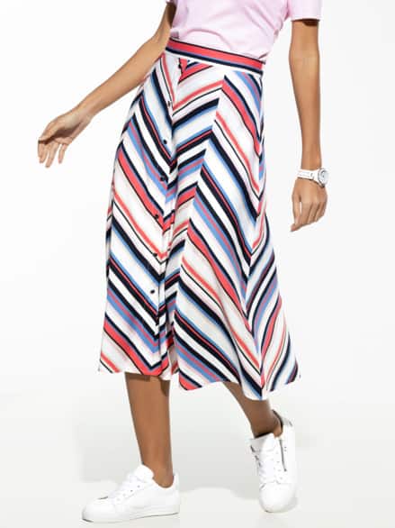 Leinenmix Rock Premium Blau/ Weiß