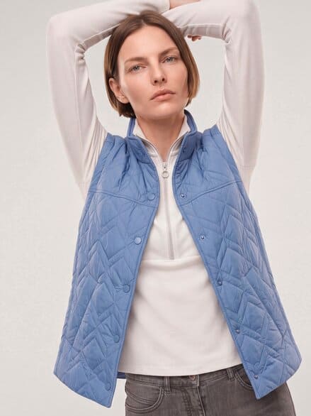 Steppweste mit Druckknöpfen Smokey Blue