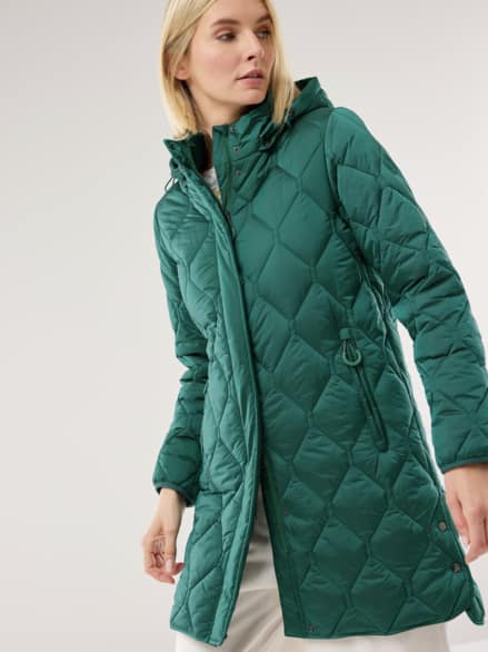 Thermo Sandwich Steppmantel Flaschengrün