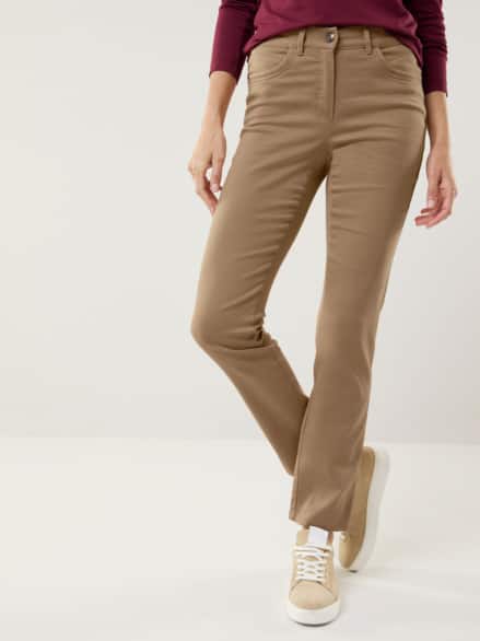 Extraglatt Baumwollhose Caramel