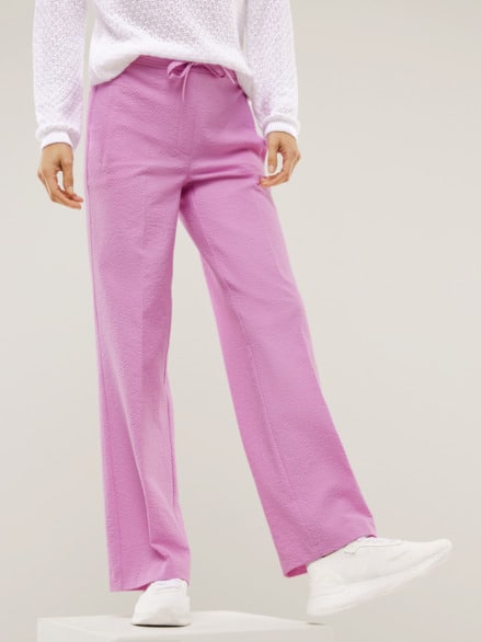 Marlenehose Seersucker Hortensie