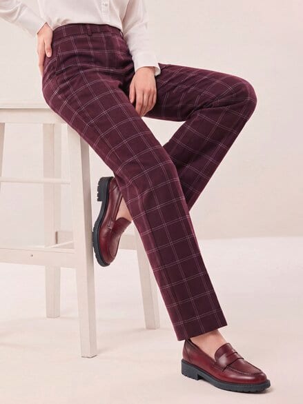 Marlene Hose aus Premium Flanell Karo Merlot Marlene Hose aus Premium Flanell Karo Merlot
