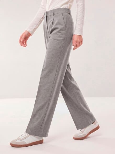 Marlene Hose aus Premium Flanell Kiesel