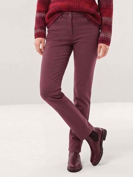 Extraglatt Baumwollhose Merlot
