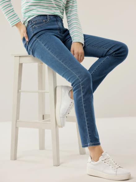 Five Pocket Highstretch-Denim Mid Blue Five Pocket Highstretch-Denim Mid Blue