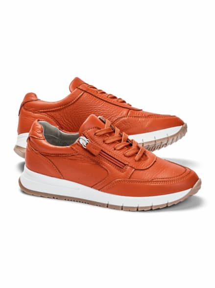 Hirschleder-Sneaker Rotorange