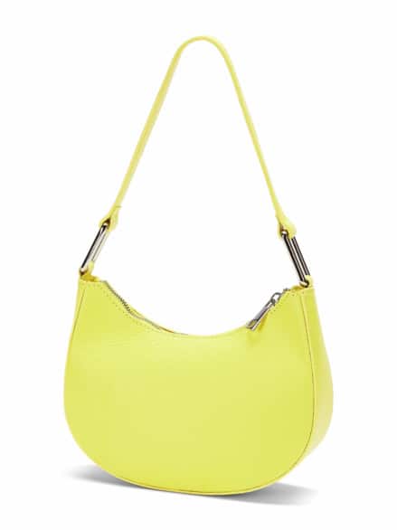 Leder Mini Bananen Handtasche Zitrone