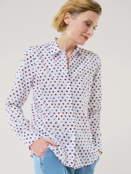 Extraglatt-Hemdbluse Everyday Multicolor-Tupfen Extraglatt-Hemdbluse Everyday Multicolor-Tupfen
