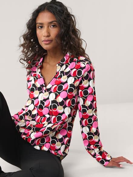 Easy Care Viskose Bluse Druck Easy Care Viskose Bluse Druck