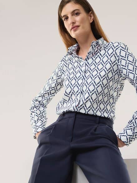 Extraglatt-Hemdbluse Everyday 2.0 Ornament Marine Extraglatt-Hemdbluse Everyday 2.0 Ornament Marine