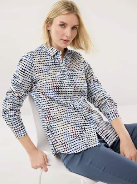 Thermo-Flanell-Hemdbluse Hahnentritt Beere Thermo-Flanell-Hemdbluse Hahnentritt Beere