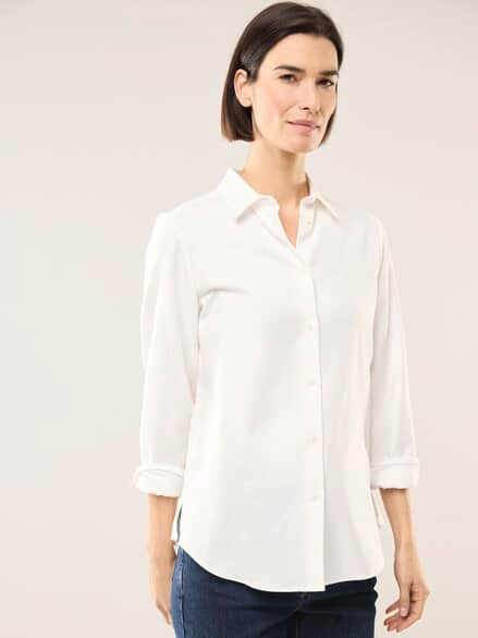 Hemdbluse aus Thermoflanell Offwhite