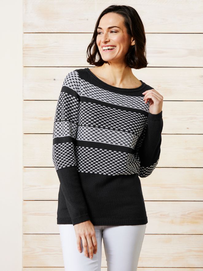 Pullover Schachbrettstreifen Pullover Schachbrettstreifen
