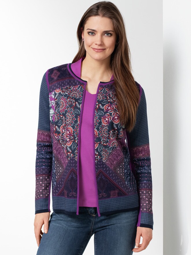 Wendestrickjacke Foulardprint Wendestrickjacke Foulardprint