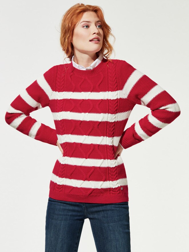 Reiskorn-Pullover Zopfmix Reiskorn-Pullover Zopfmix