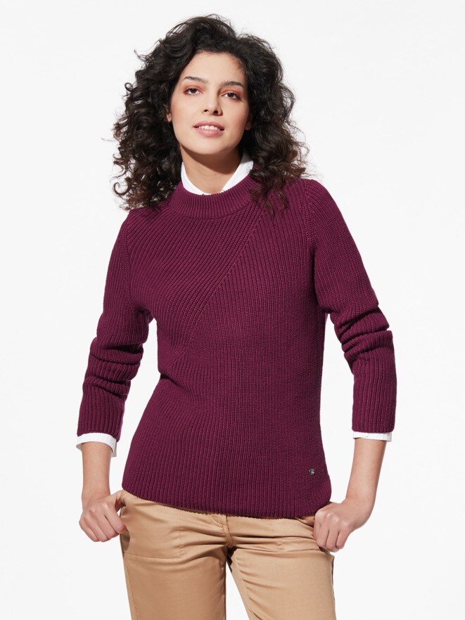 Perlfang-Pullover Diagonalverlauf Perlfang-Pullover Diagonalverlauf