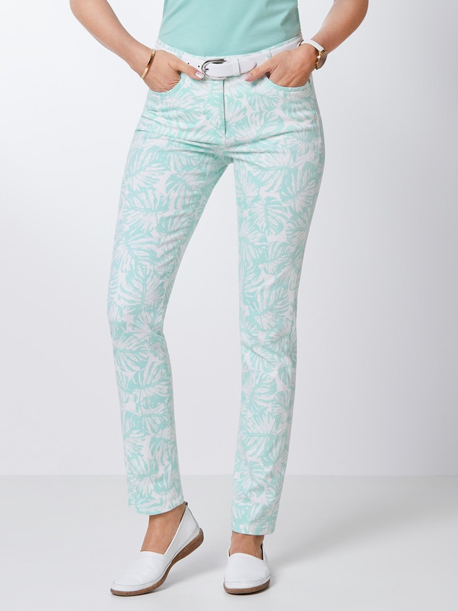 Powerstretch-Jeans Palmenprint Powerstretch-Jeans Palmenprint