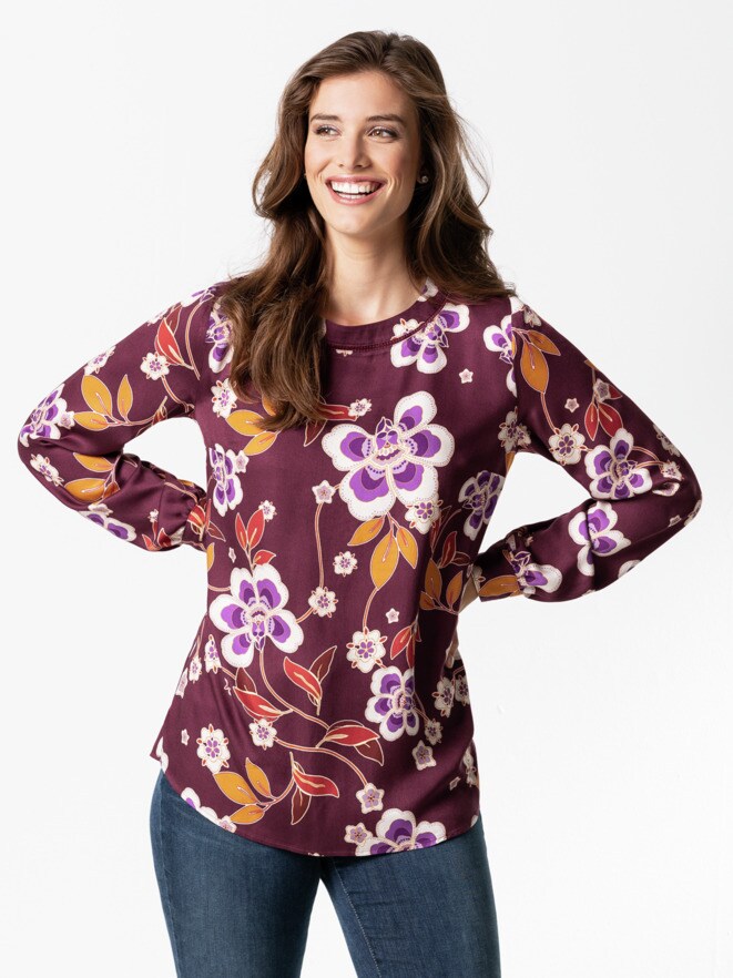 Viskose-Shirtbluse Herbstblüten Viskose-Shirtbluse Herbstblüten