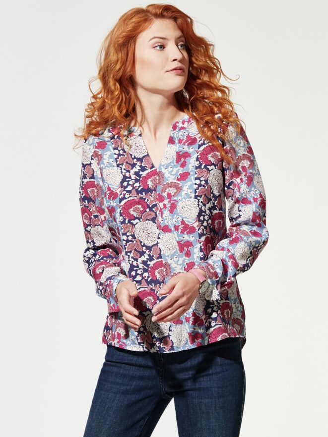 Viskose Shirtbluse Blumendruck