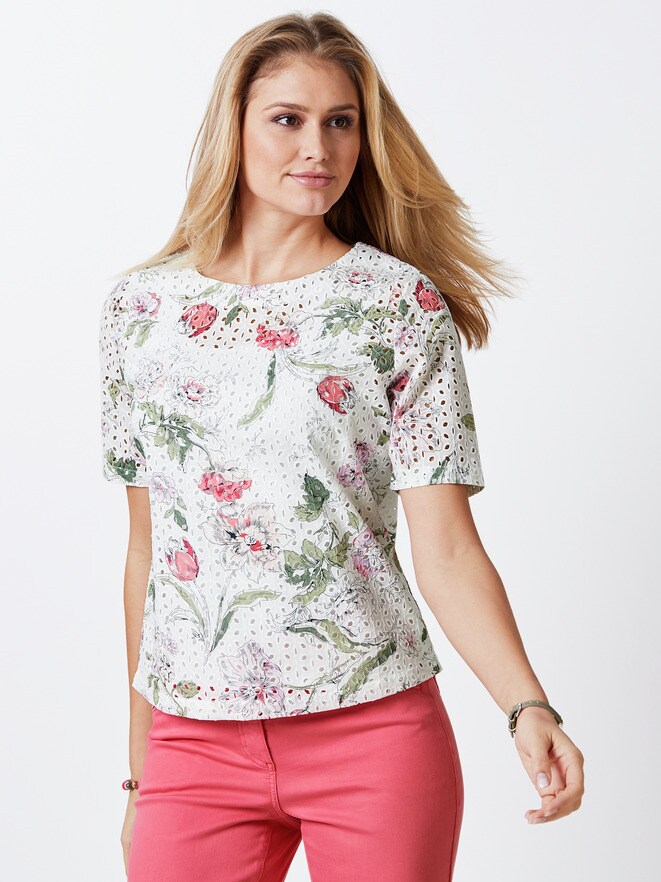 Lochstickerei-Bluse Sommerleicht Lochstickerei-Bluse Sommerleicht