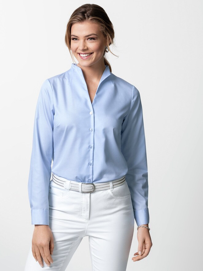 Extraglatt-Bluse Kelchkragen Extraglatt-Bluse Kelchkragen