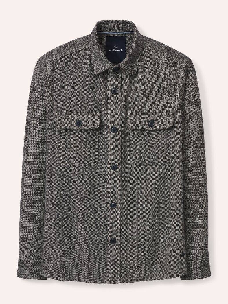 Hemd-Jacke Woll-Mix Marine