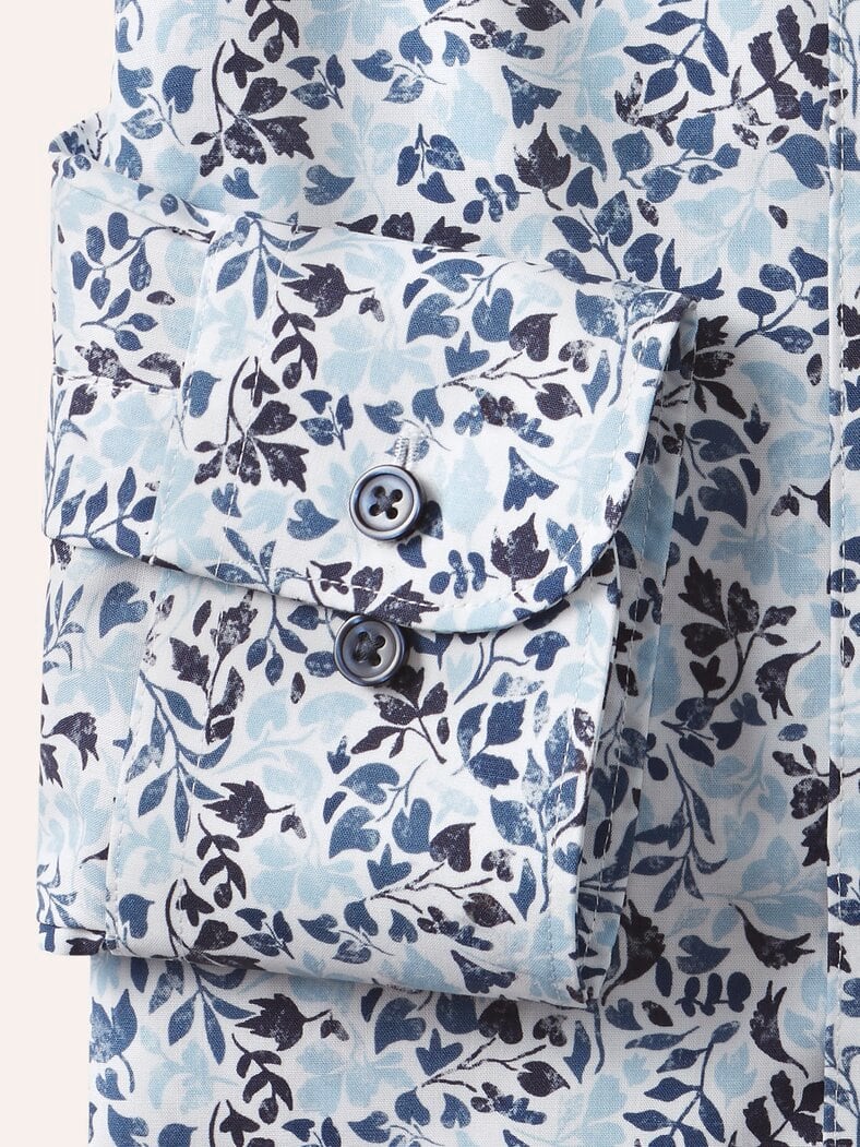 Extraglatt-Hemd Walbusch-Kragen Blätter Druck