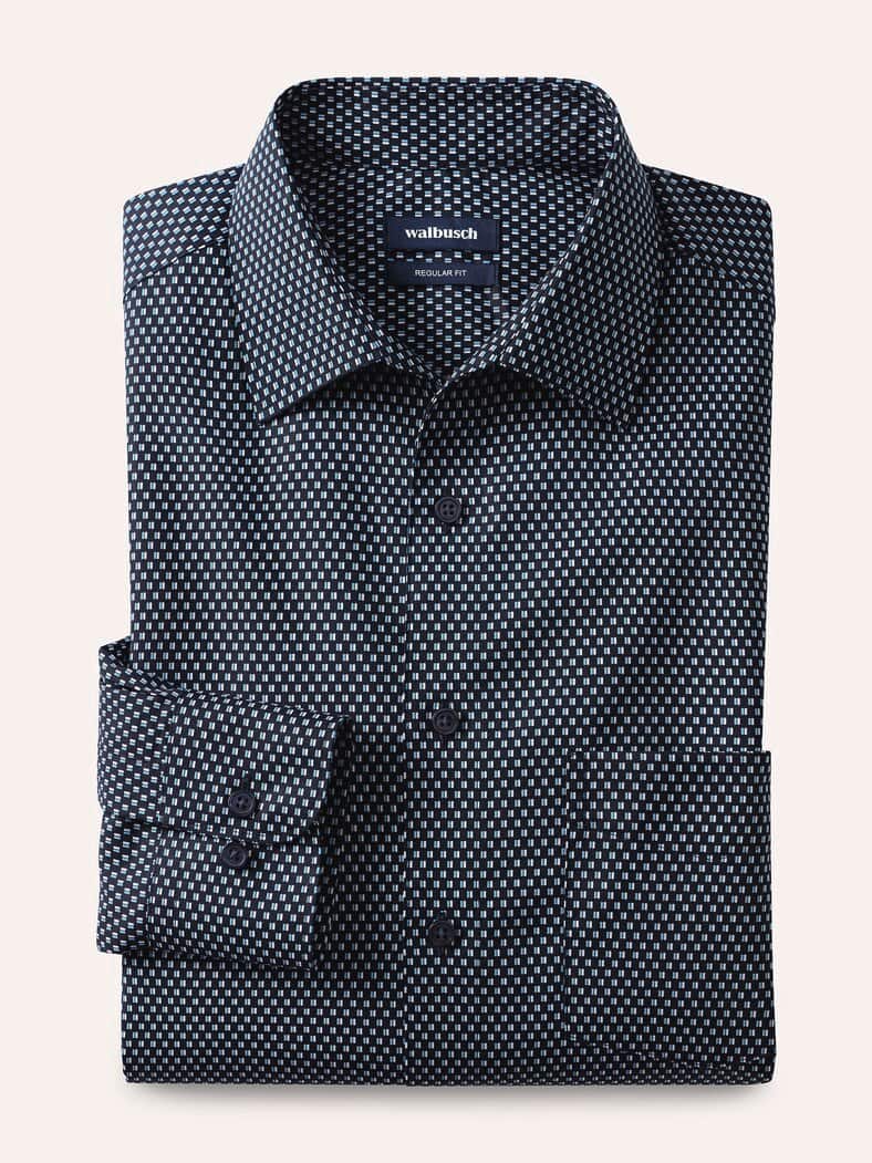 Extraglatt-Hemd Walbusch-Kragen Minimal Druck
