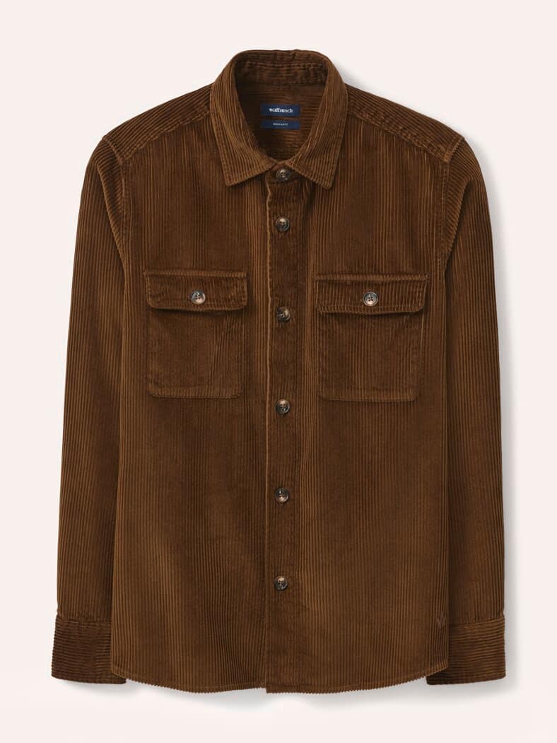 Overshirt aus Breitcord Braun