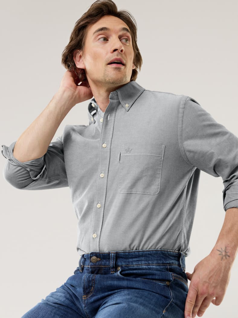 Premium Oxford-Hemd Uni Schilf