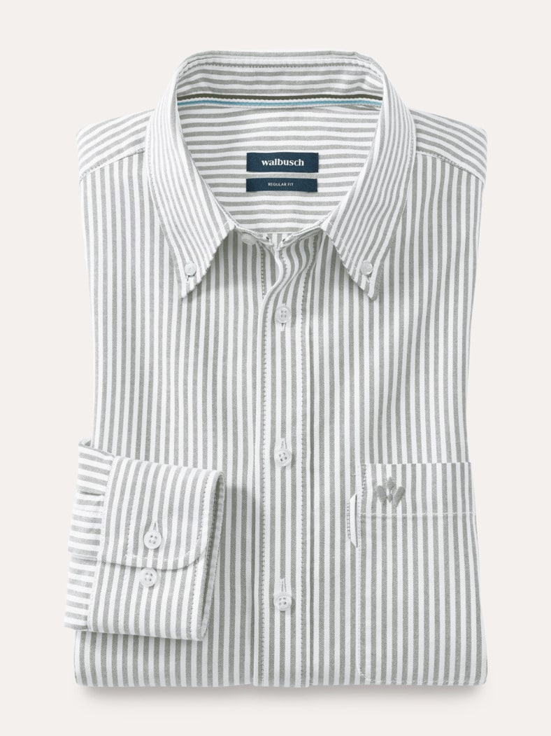 Premium Oxford-Hemd Streifen Schilf