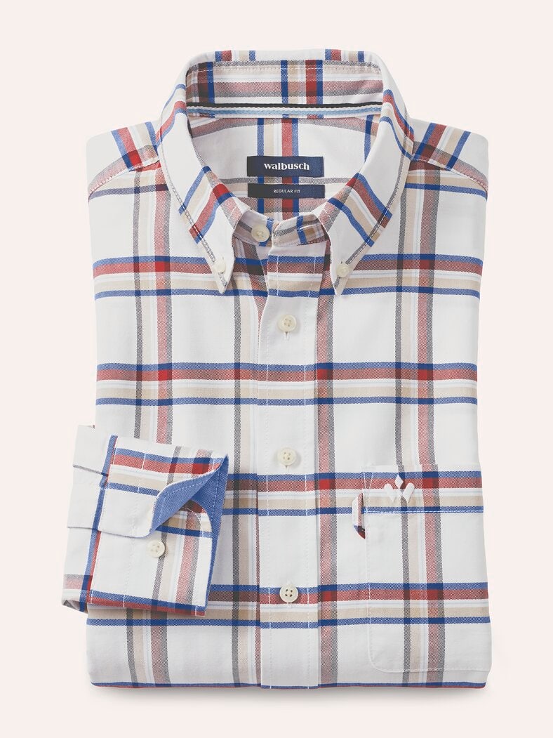 Premium Oxford-Hemd Karo Offwhite
