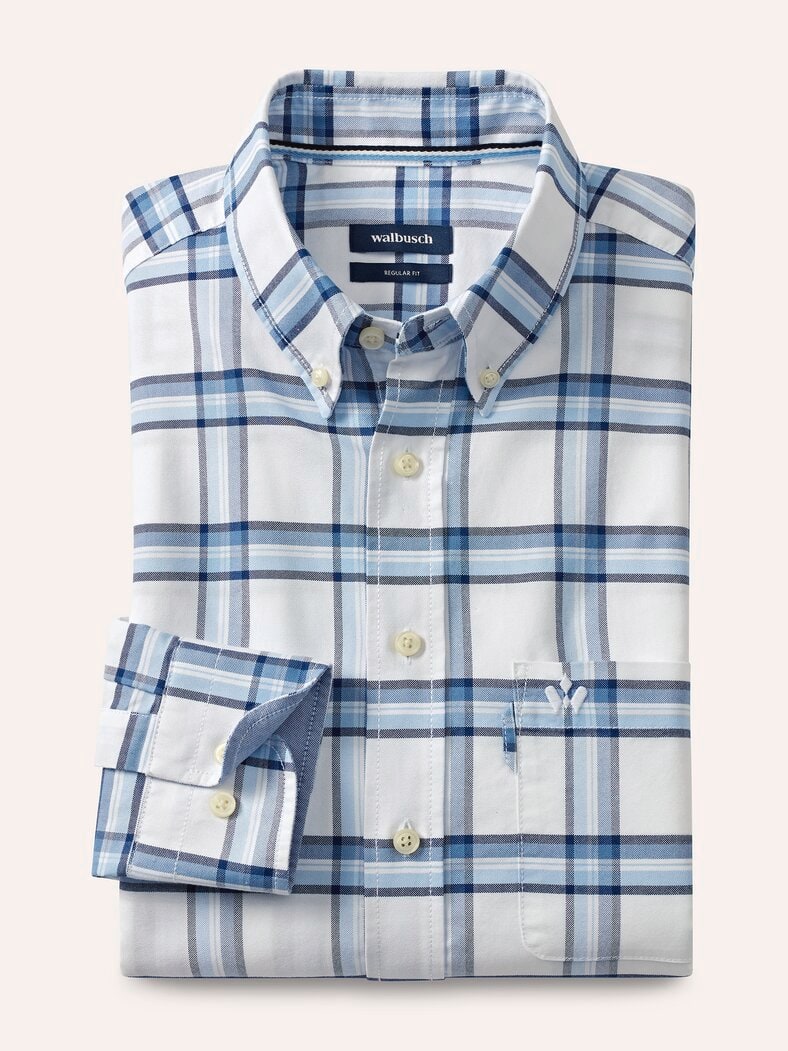 Premium Oxford-Hemd Karo Marine