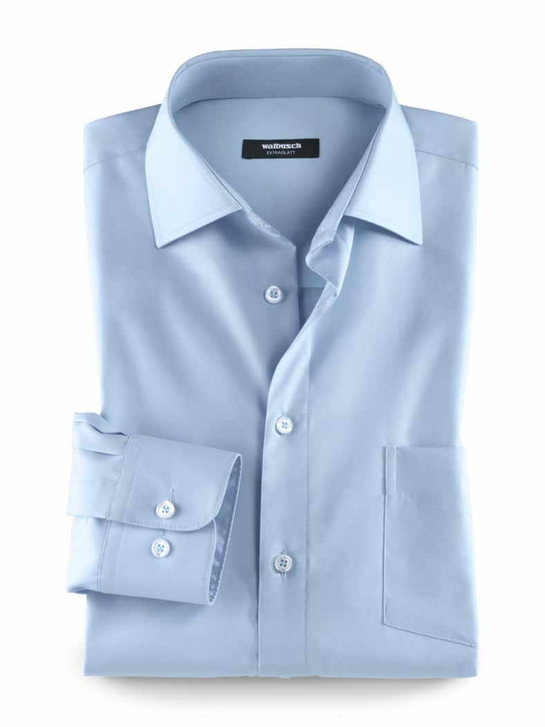Extraglatt-Hemd Kent-Kragen Hellblau