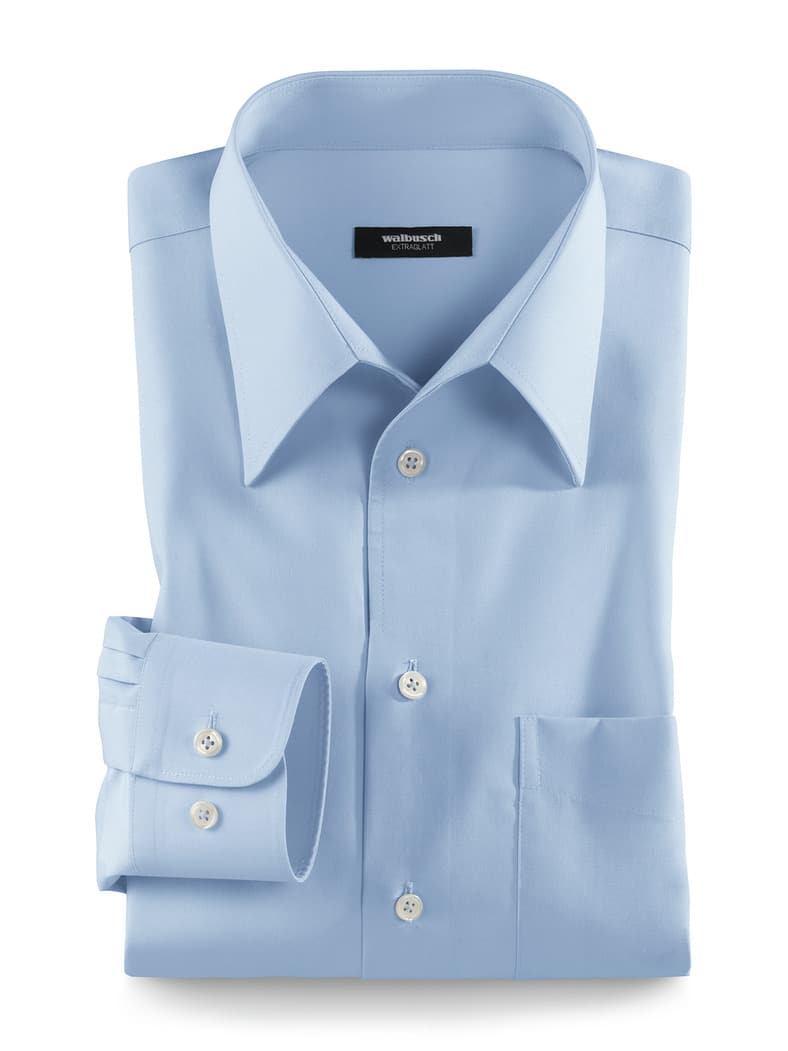 Extraglatt-Hemd Walbusch-Kragen Hellblau
