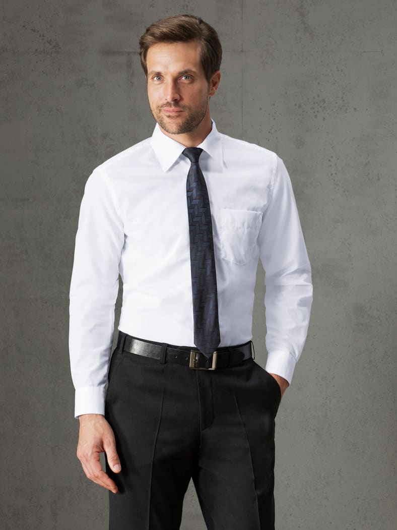 Extraglatt-Hemd Walbusch-Kragen Weiß